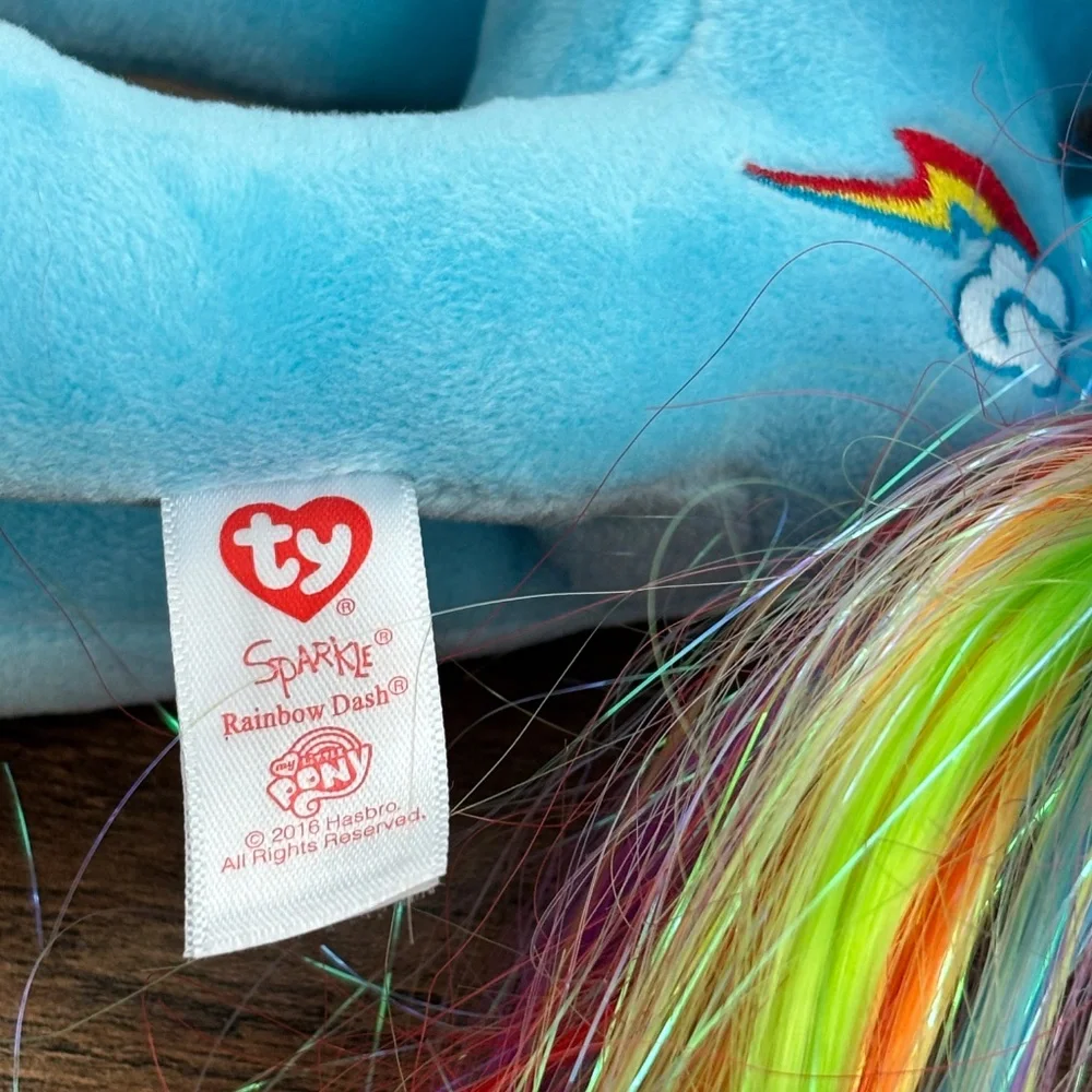 TY Beanie Sparkle My Little Pony Rainbow Dash Plush Unicorn Stuffed Toy 2016 NWT